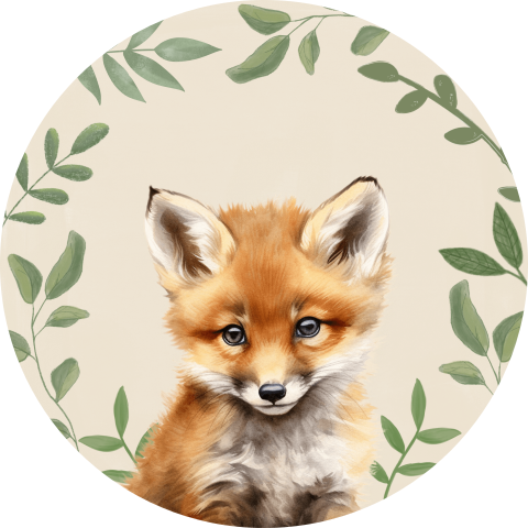 Sluitzegel met vosje in botanische stijl