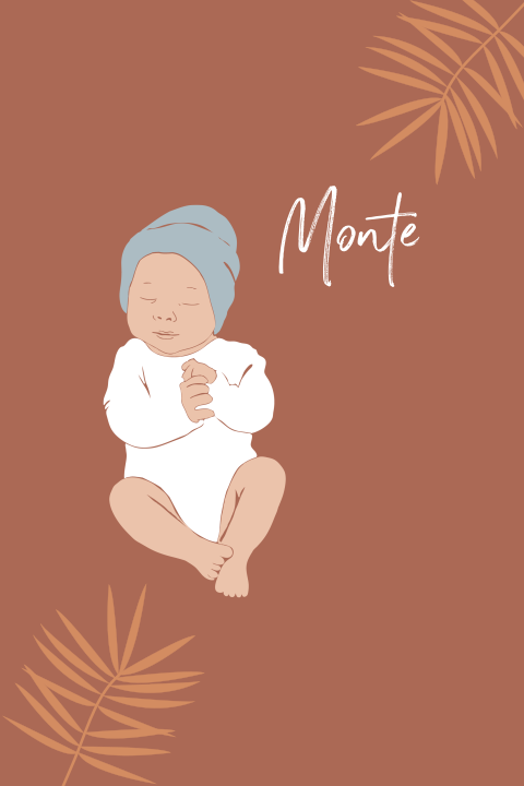 hip geboortekaartje voor een jongen met baby met hip mutsje