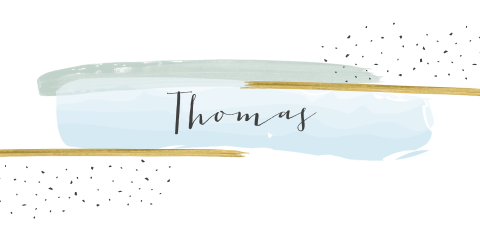 geboortekaartje voor een jongen met verfstreken