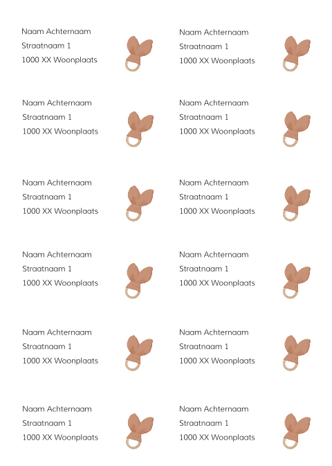 Adresetiket met bijtring