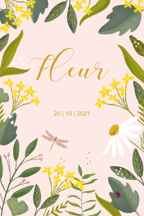 floral geboortekaartje voor een meisje