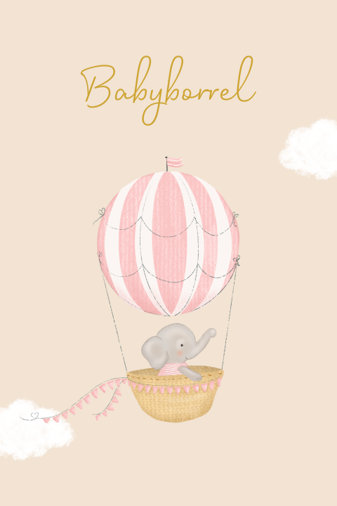 Kraamkaartje voor een meisje met luchtballon