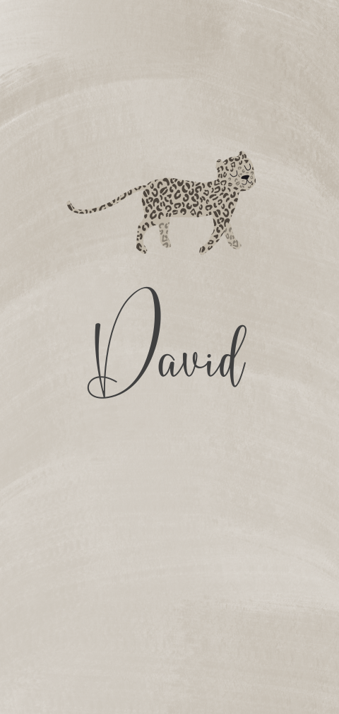 stoer geboortekaartje voor een jongen met panter