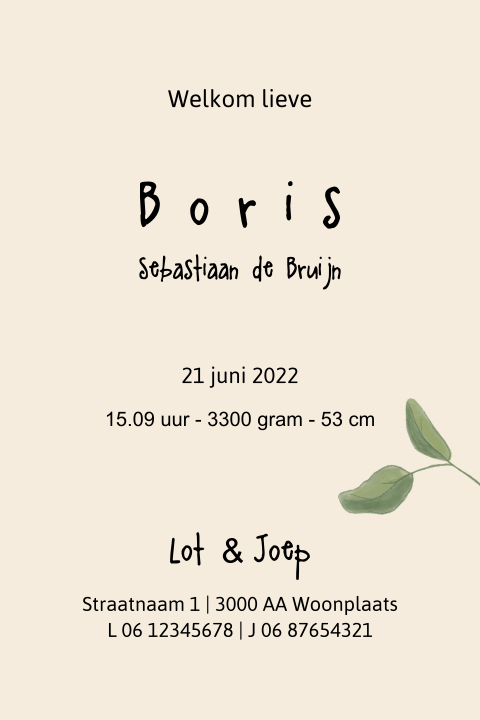 Kaart binnenkant