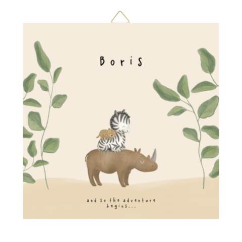 Geboortetegel nijlpaard en zebra