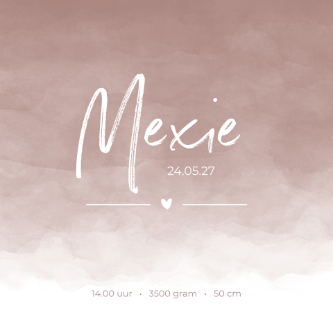 Geboorte tegeltje meisje oudroze