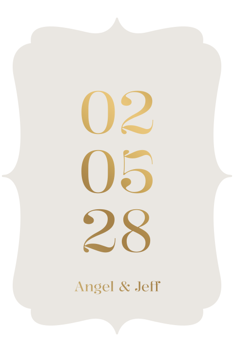 Trouwkaart Love in Bordeaux | Elegant, vintage & goudfolie