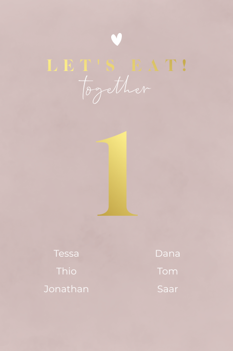 Tafelnummerkaart bruiloft | Forever in Blush