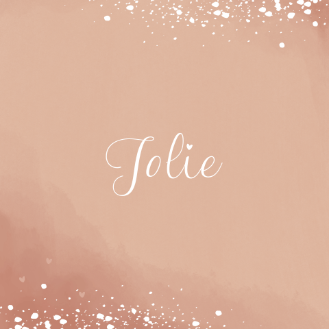 Geboortekaartje meisje oudroze met spetters