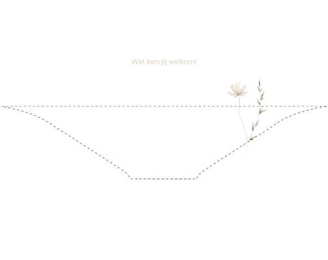 Witte Inlay envelop met watercolor bloemen