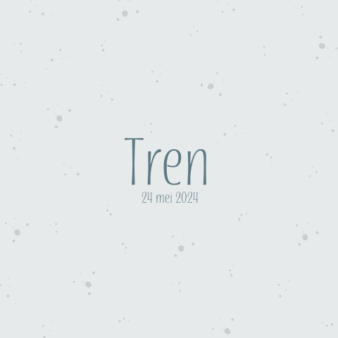 Geboortekaartje jongen met spetter patroon