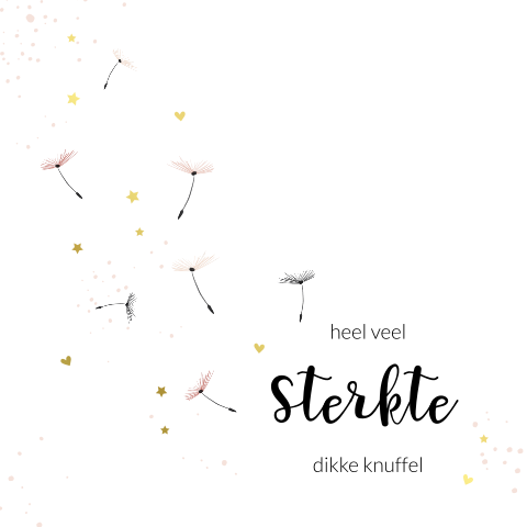 Condoleance kaartje meisje paardebloemen