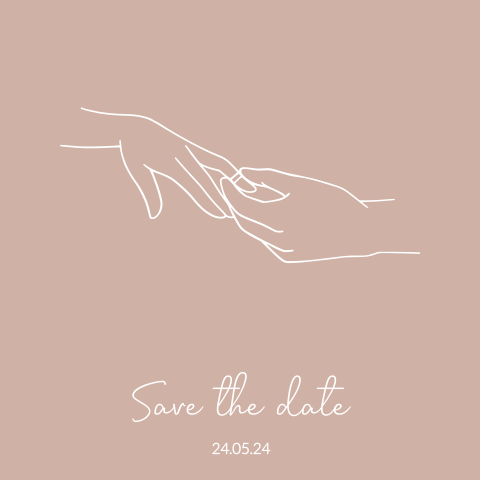 Save the date handen line art
