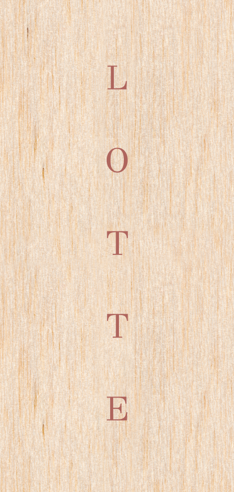 Minimalistisch echt houten geboortekaartje meisje