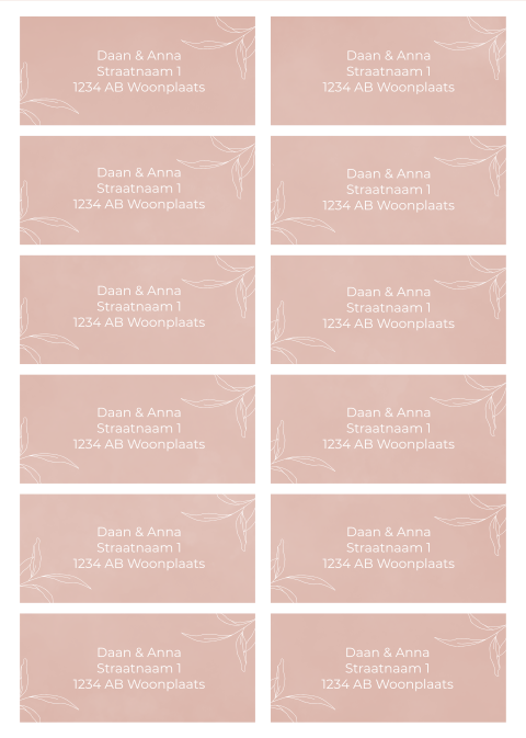 Adresstickers oudroze | Botanic Blush