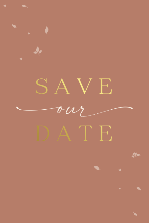 Save the date - blaadjes en hartjes