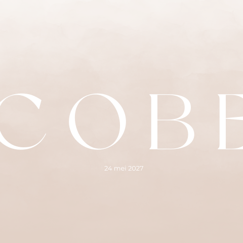 Neutraal geboorte tegeltje met watercolor