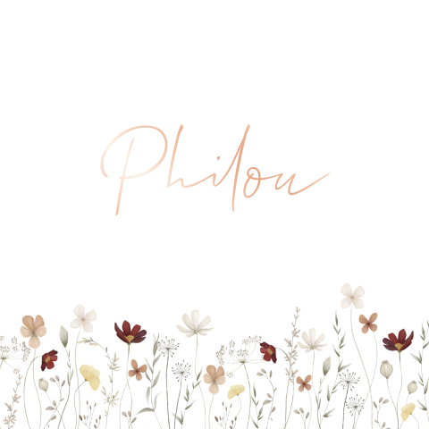 Geboortekaartje bloemenveld meisje