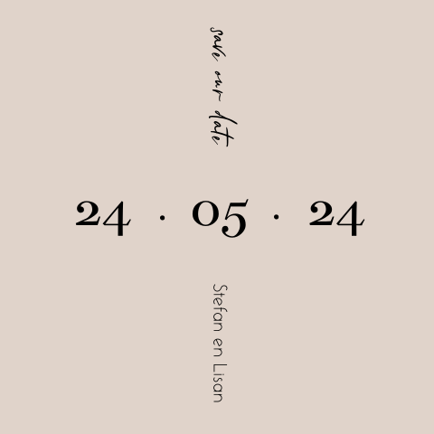 Moderne nude save our date kaart