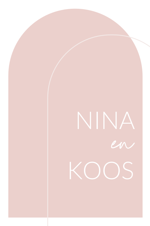 Grafische trouwkaart oudroze met rosegoudfolie