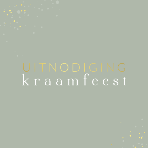 Kraamborrel kaartje groen met goudfolie