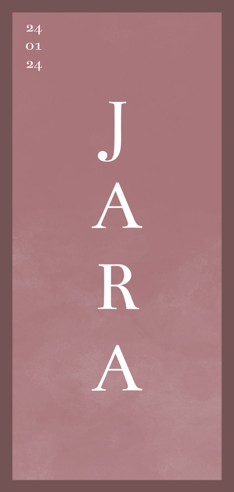 Staand geboortekaartje meisje druif rood watercolor