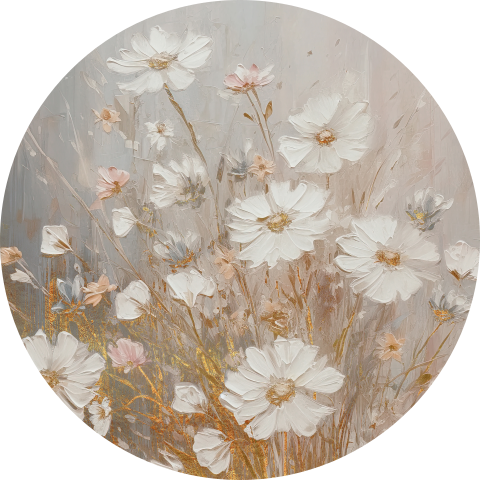 Vintage sluitzegel met olieverf bloemen