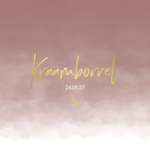 Kraamborrel kaartje oudroze watercolor  | Blush Cloud