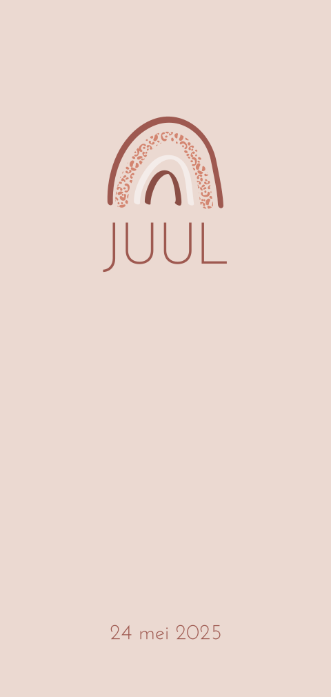 Geboortekaartje meisje met panter regenboog