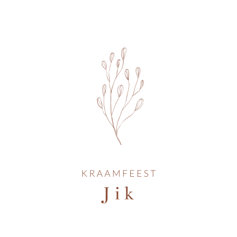 Kraamfeest kaartje klassiek takje naturel