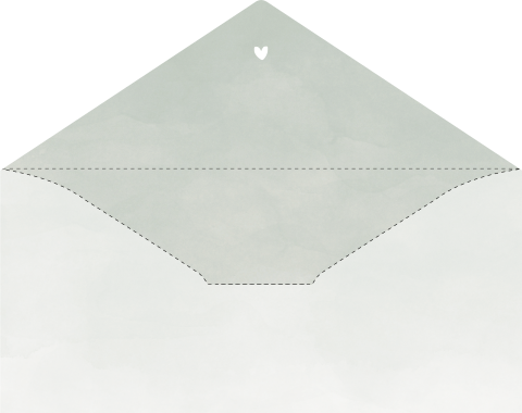 Inlay envelop in groen watercolor met hartje