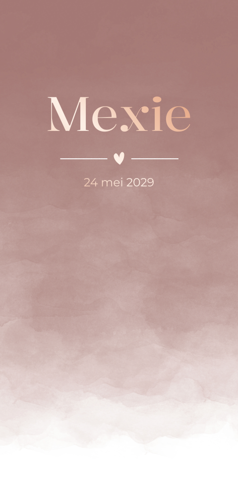 Watercolor geboortekaartje meisje oudroze | Blush Cloud