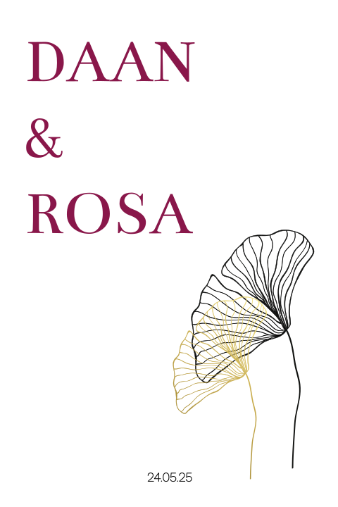 Trouwkaart - Ginkgo blad wedding stationery