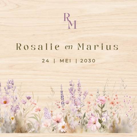 Houten tegeltje trouwen | Summer chique