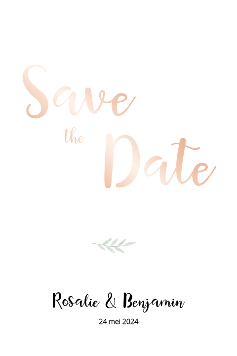 Save the date kaart botanisch watercolor bladeren