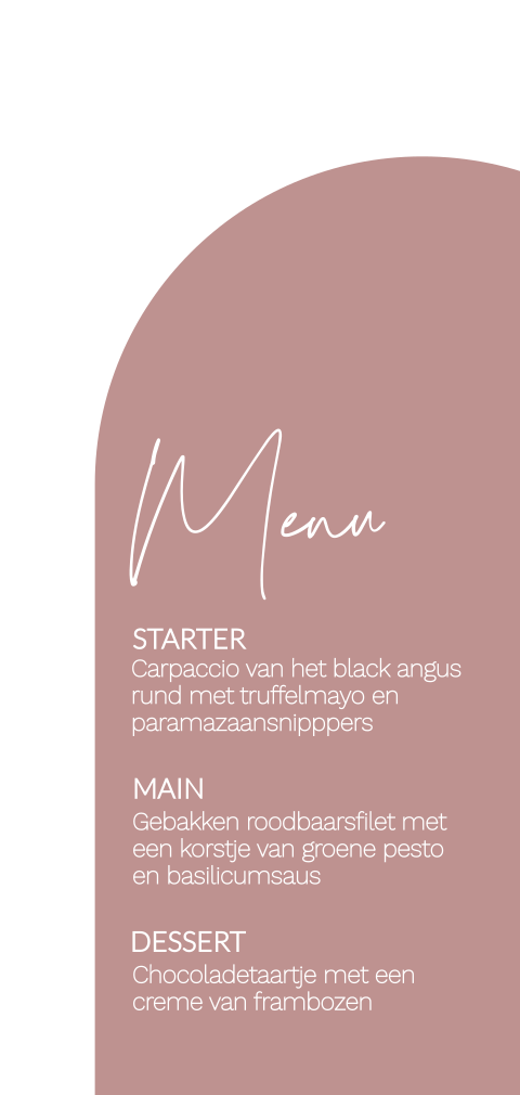 Menukaart - Grafische trouwkaart