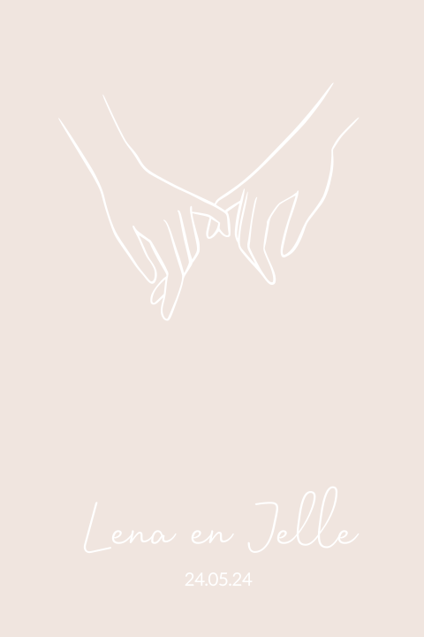 Trouwkaart handen line art