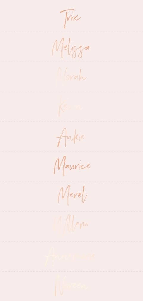 Stoere inkt marker DIY naamlabels met roségoudfolie