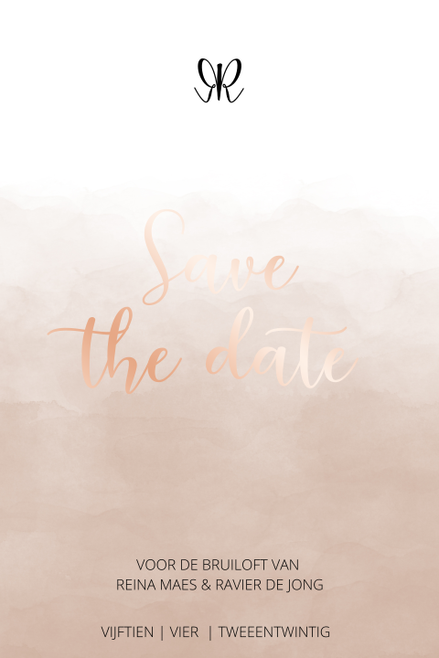 Save the date  watercolor neutraal