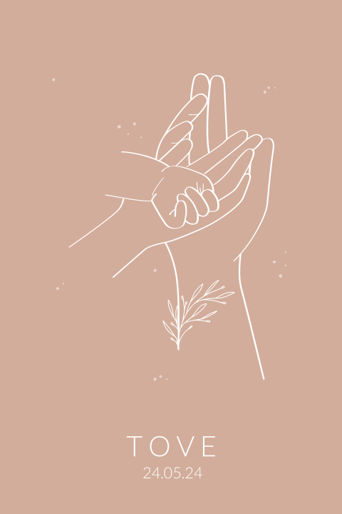 Tuinbord meisje handen line art
