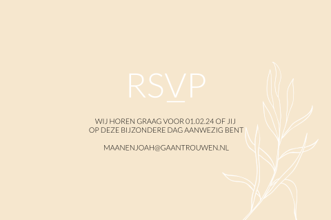 Liggende rsvp kaart met ronde hoeken