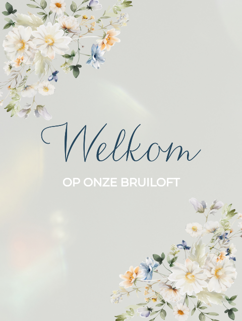 Welkomstbord transparant met bloemen | Blooming Clarity