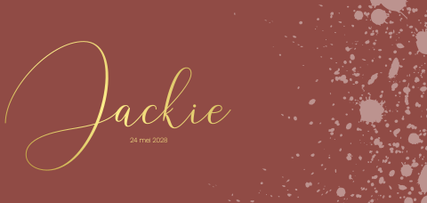 Liggend geboortekaartje meisje met goudspetters