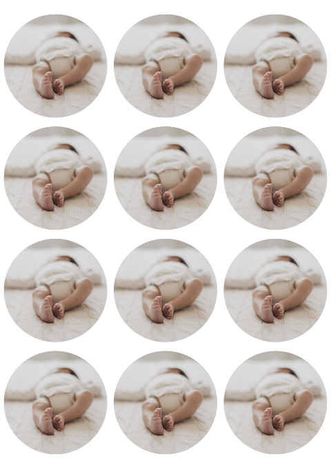 Fotokaartje rond 6,5 cm