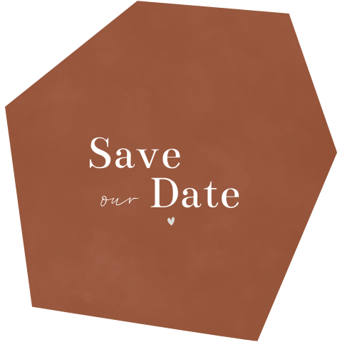 Geometrische save the date kaart met zilverfolie