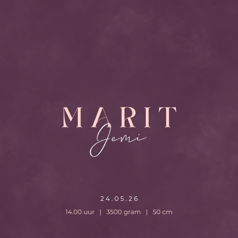 Geboorte meisje paars