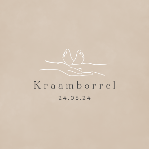 Kraamborrel kaartje line art naturel