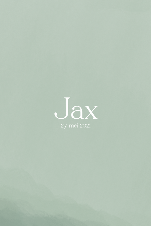 Geboortekaartje jongen in groen watercolorverloop