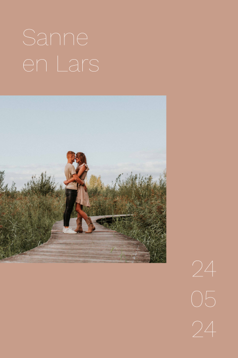 Gevouwen foto trouwkaart