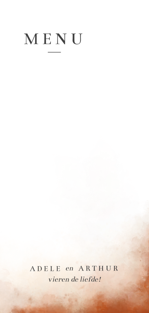 Staande gevouwen menukaart met takje